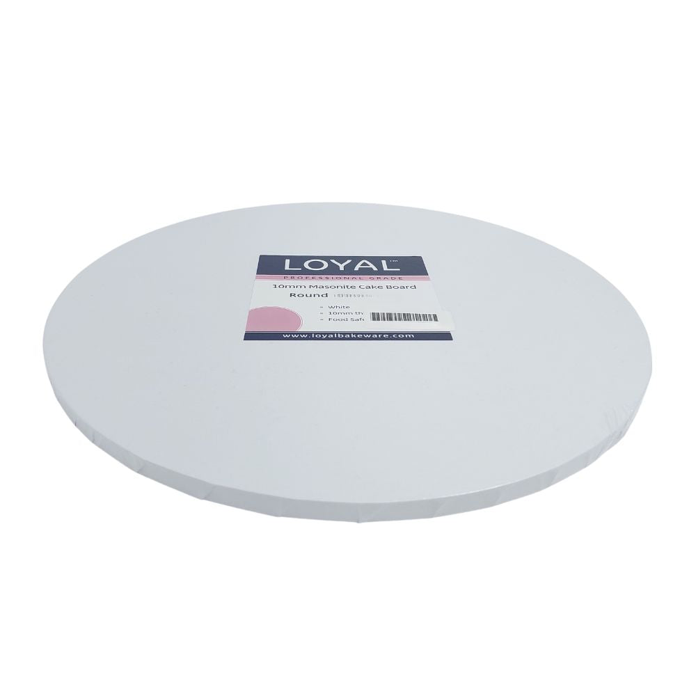 LOYAL White 10mm Masonite Round Cake Board 10in