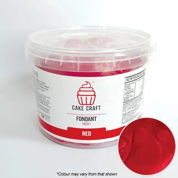 Cake Craft Fondant 1kg - Red **BB 08/25**