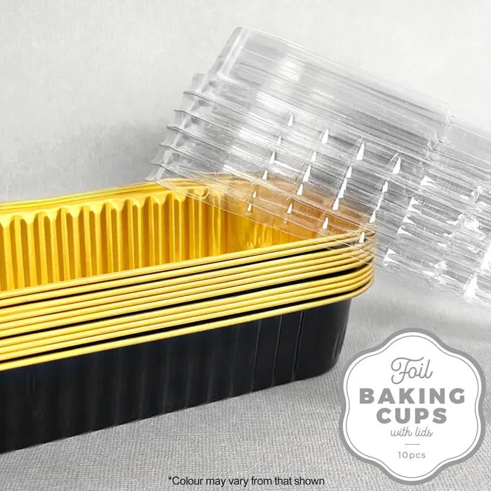 Wish Foil Rectangle Baking Cups (Mini Loaf Pan) 10pk Black