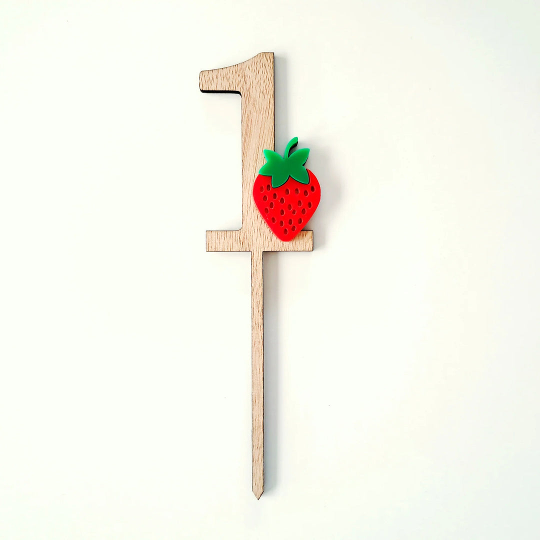 Strawberry 1 Cake Topper
