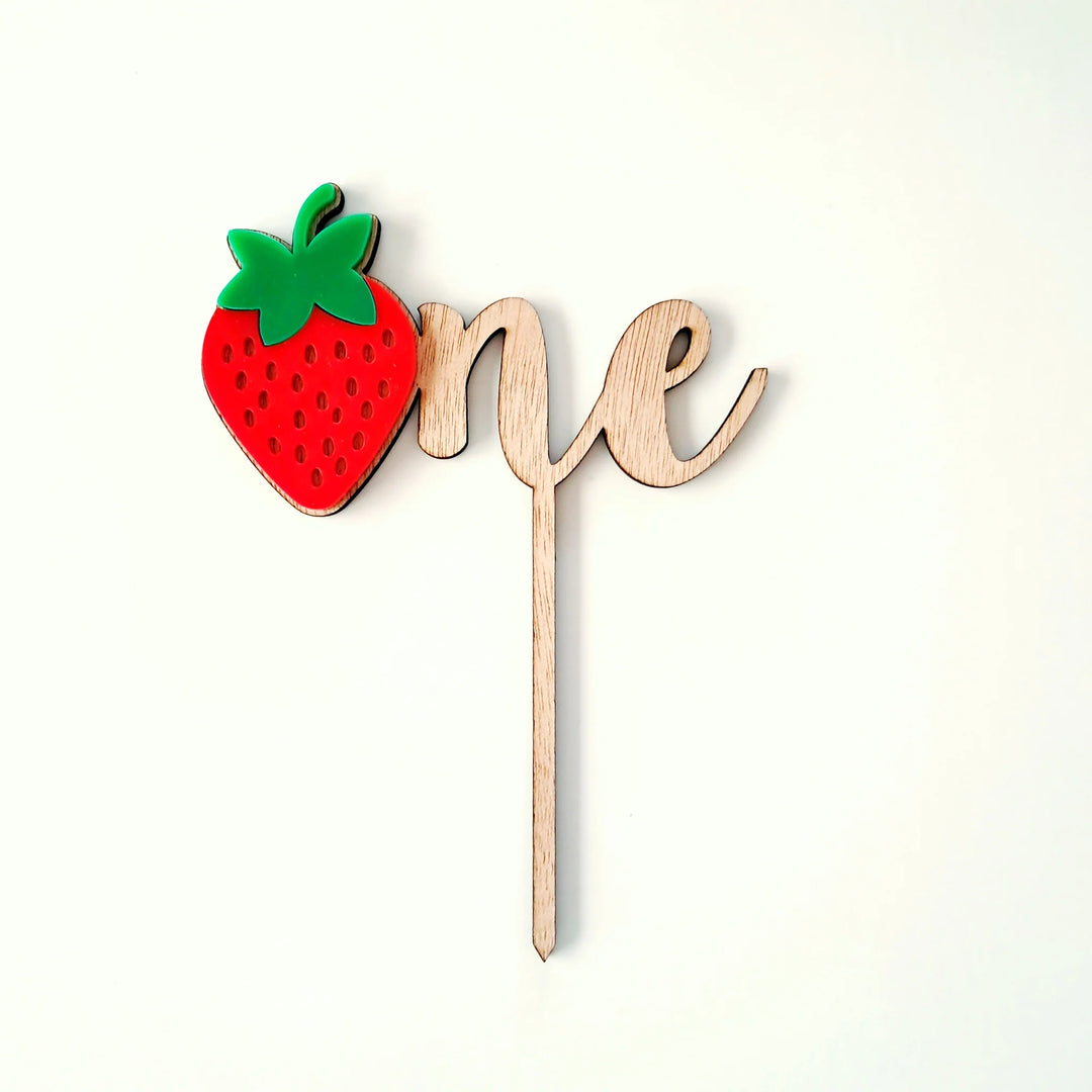 Strawberry One Cake Topper