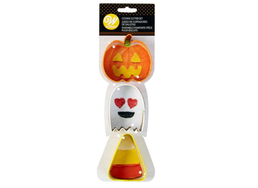 Wilton Pumpkin Ghost Candy Corn 3pce Cookie Cutter Set