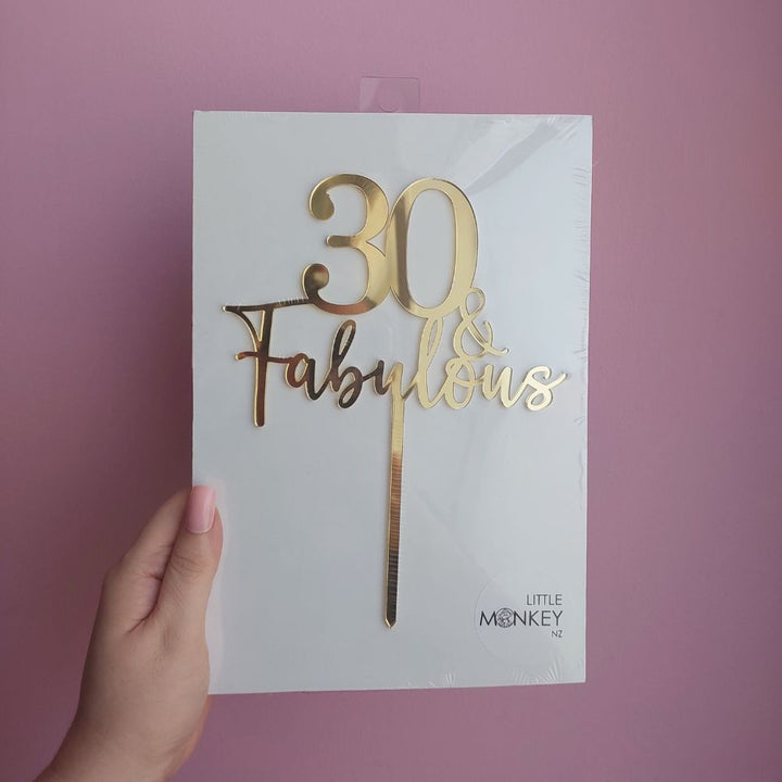 30 & Fabulous Cake Topper - Gold (New)
