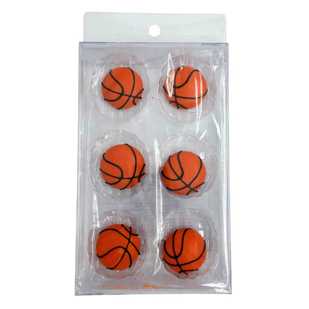 Basketball Icing Decorations 6pk