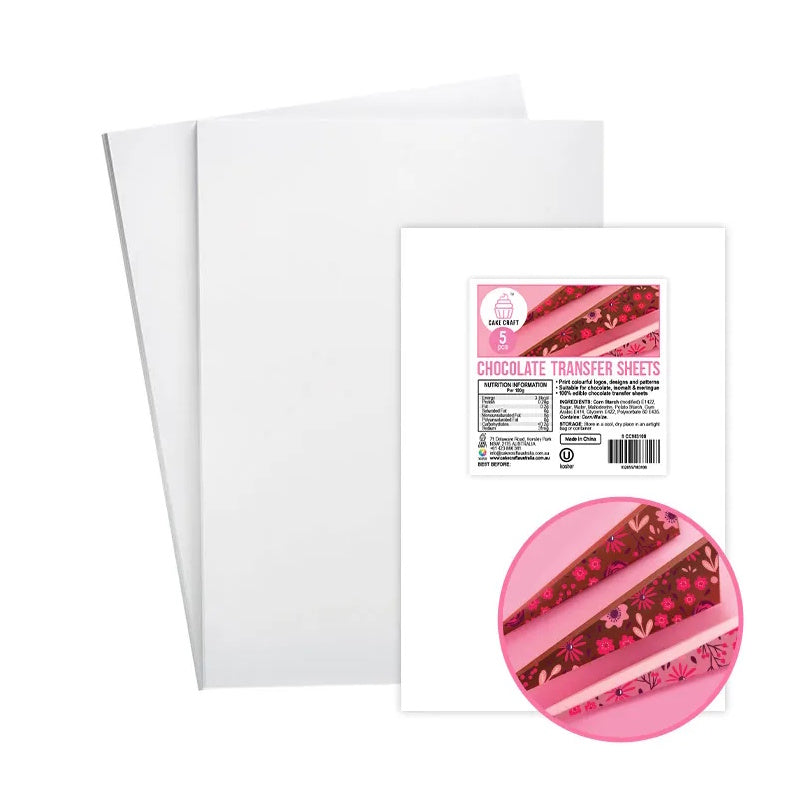 Cake Craft Chocolate Transfer Sheets 5pk