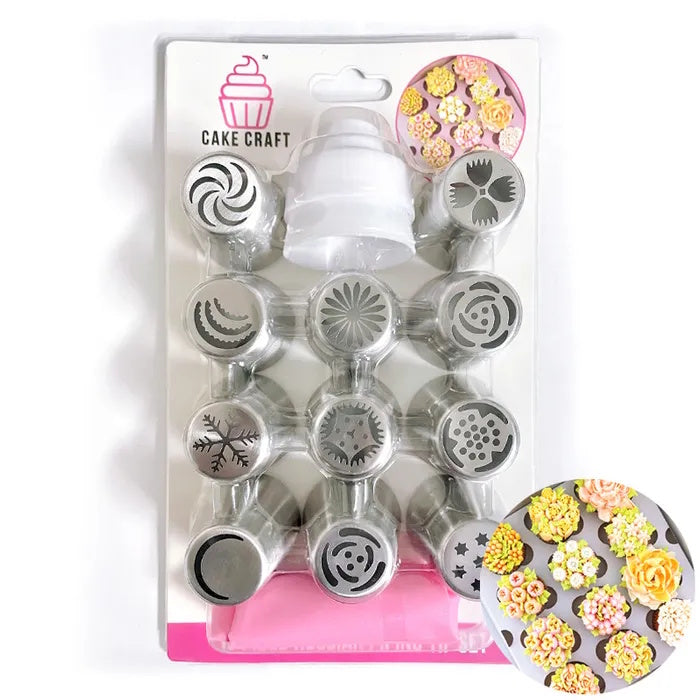 Cake Craft 13 Piece Russian Piping Tip Set