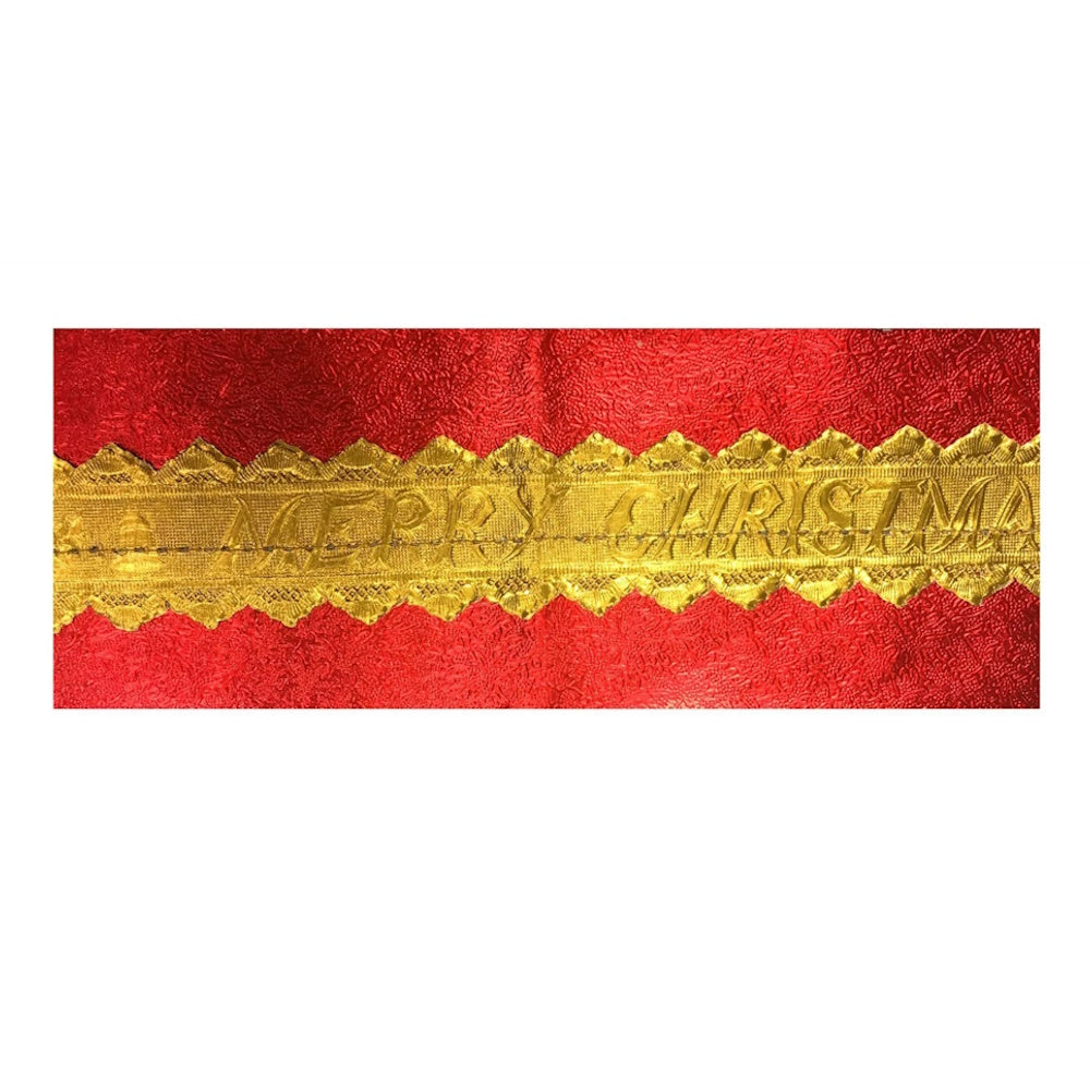 Christmas Cake Frill - Red with Gold Merry Christmas Centre