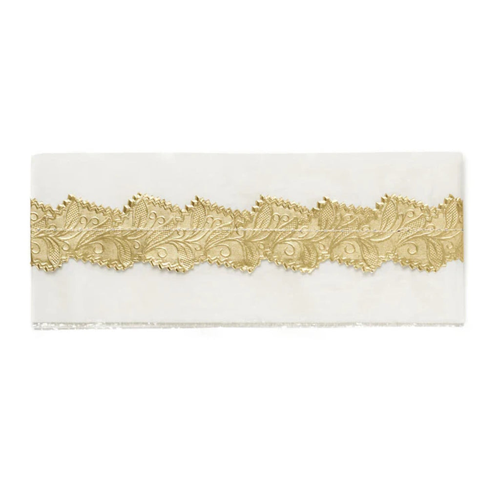 Cake Frill - White with Gold Centre