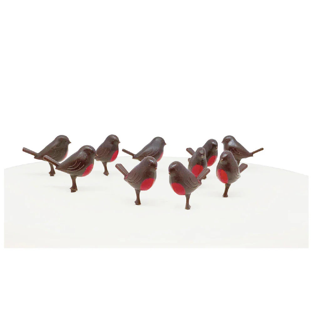 Christmas Robin Cake Topper Picks 10pk