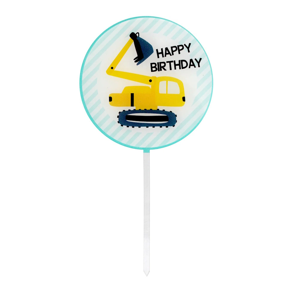 Construction Party Acrylic Cake Topper