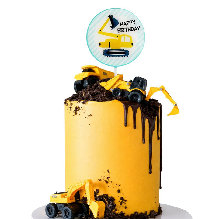 Construction Party Acrylic Cake Topper