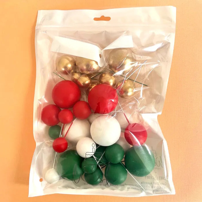 Deco Foam Ball Toppers 32pk - Christmas