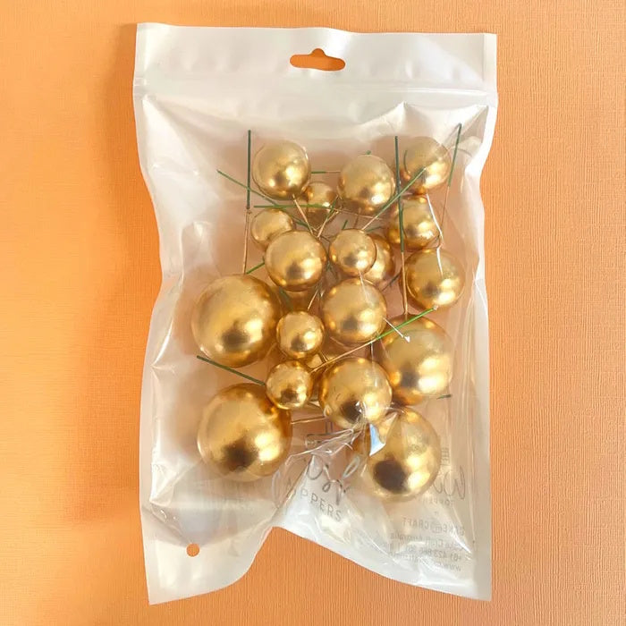 Deco Foam Ball Toppers 20pk - Gold