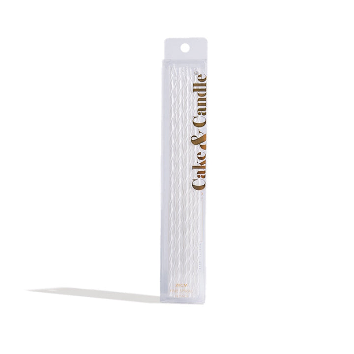 Fine Spiral Cake Candles 16pk - White