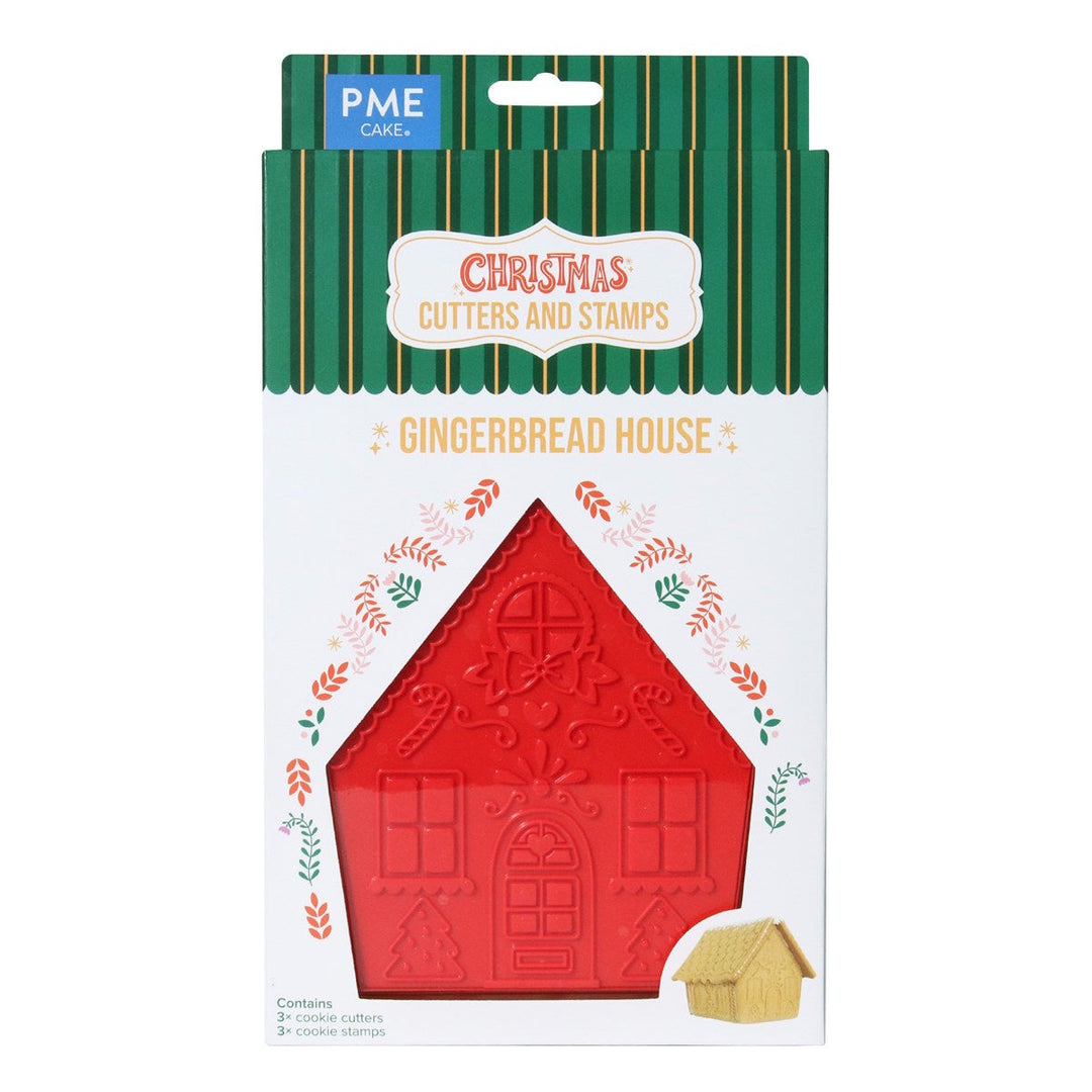 PME Gingerbread House Cookie Cutters & Stamps Set