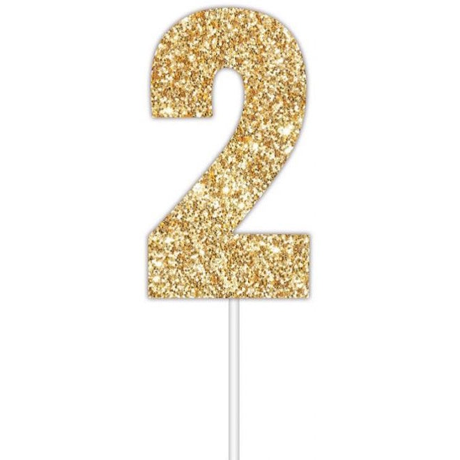 Gold Glitter Cake Topper - No 2