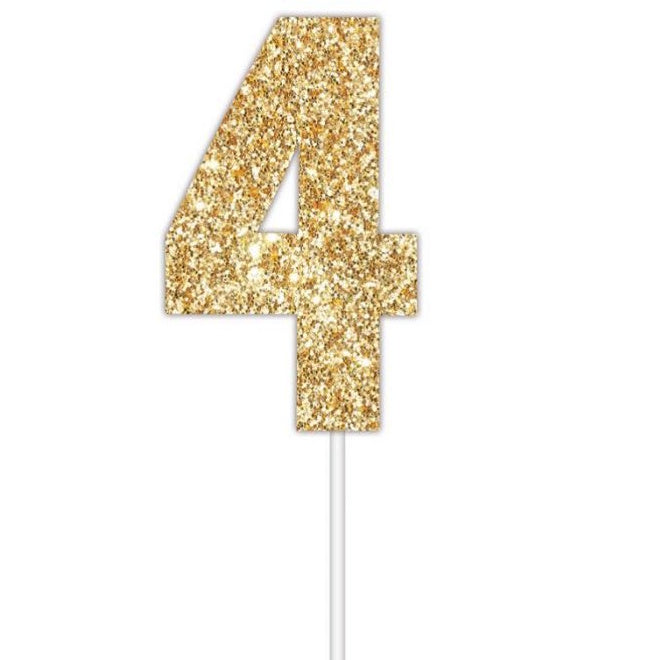 Gold Glitter Cake Topper - No 4