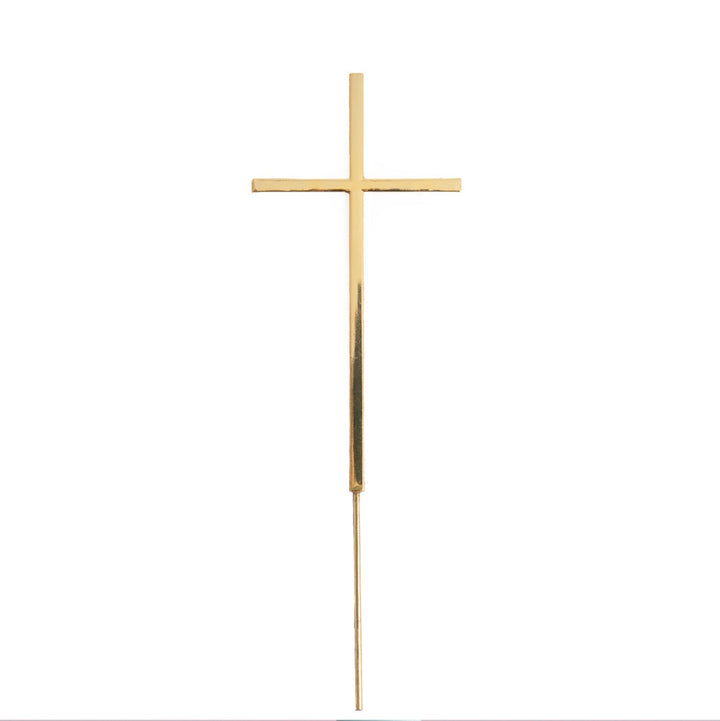 Gold Metal Cake Topper - Fine Cross