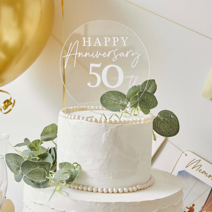 Happy Anniversary Personalisable Acrylic Cake Topper