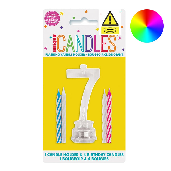 LED Flashing Number Candle - 7