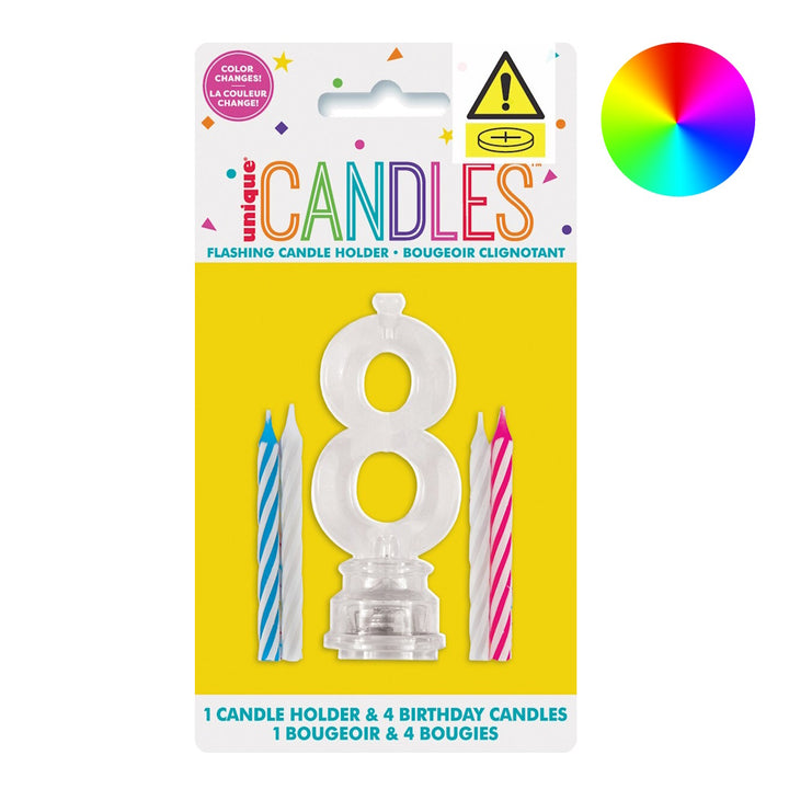 LED Flashing Number Candle - 8