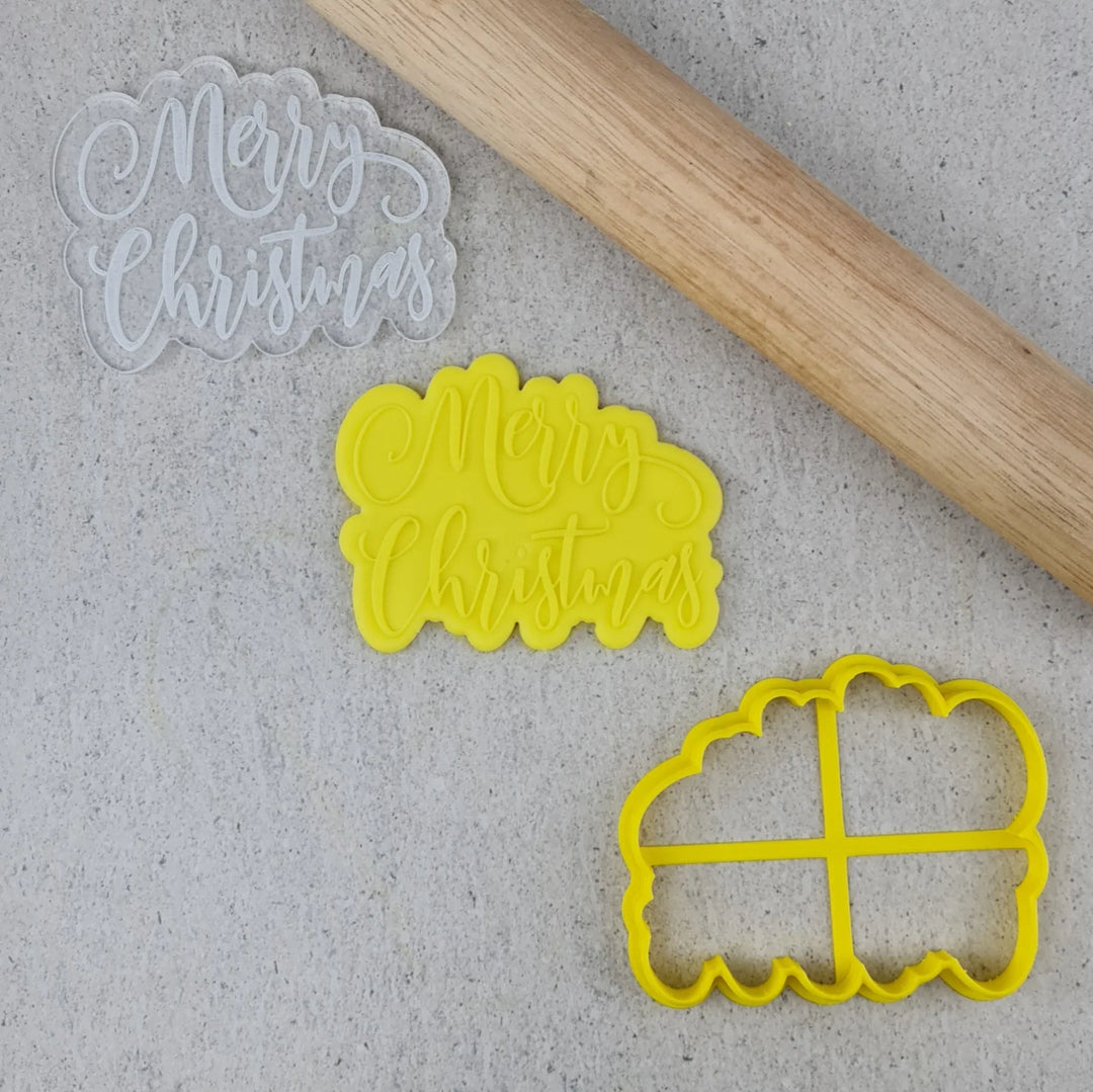 Merry Christmas Debosser & Cutter Set