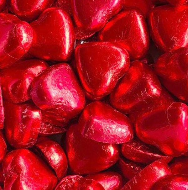 Milk Chocolate Hearts 10pk - Red