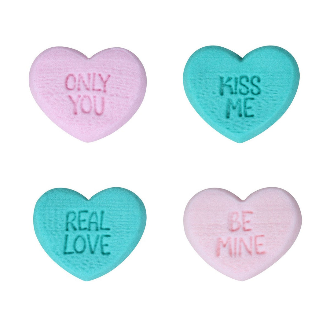 PME Edible Sugar Decorations - Candy Heart Messages 12pk