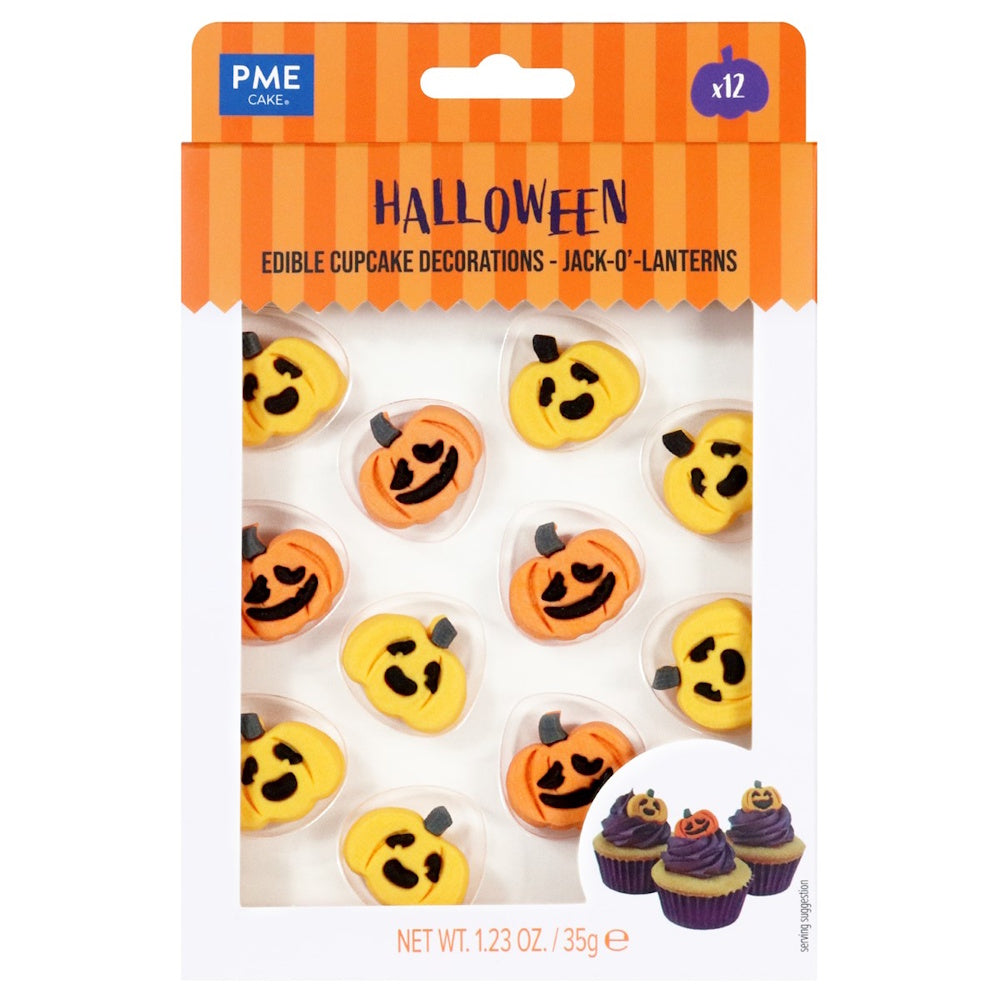 PME Edible Sugar Decorations - Pumpkins 12pk