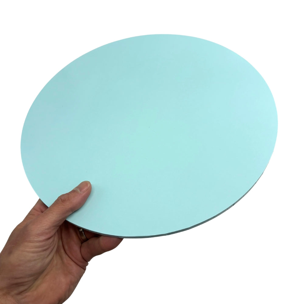 Pastel Blue Round Masonite Board 8in