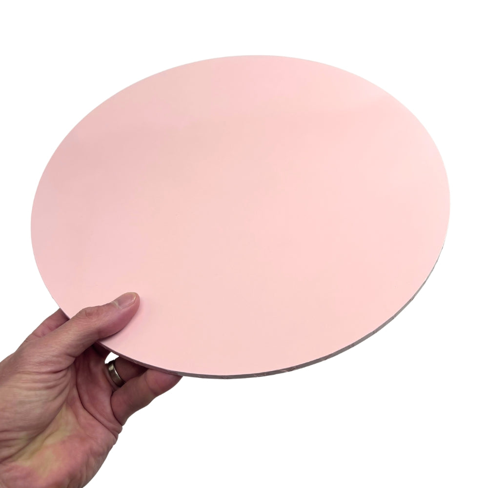 Pastel Pink Round Masonite Board 12in