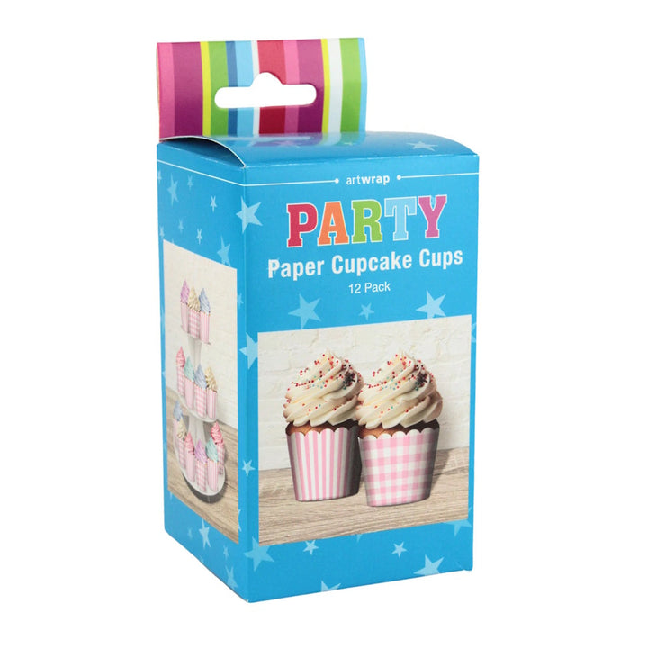 Pink Gingham & Striped Baking Cups 12pk
