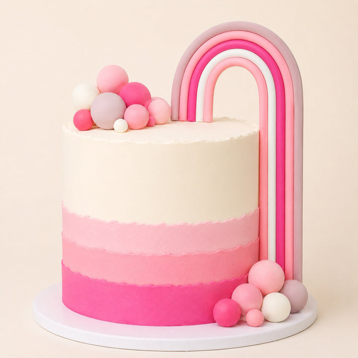 Rainbow Cake Topper - Pink