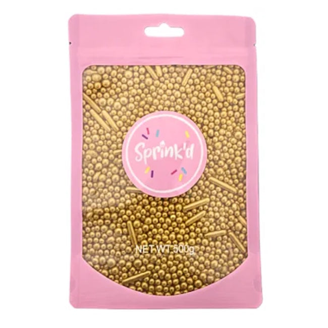 Sprink'd Gold Metallic Sprinkle Mix (500g)