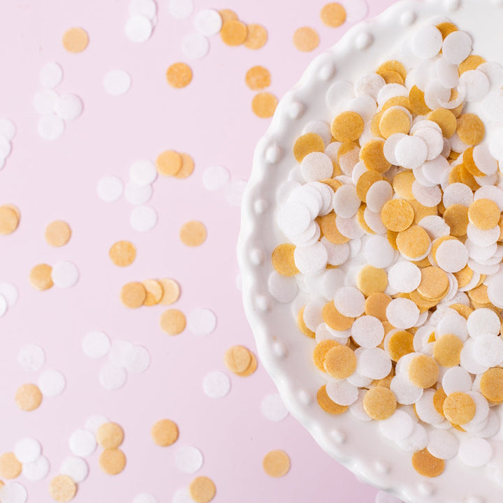 Sprinks Wafer Decorations - White & Gold