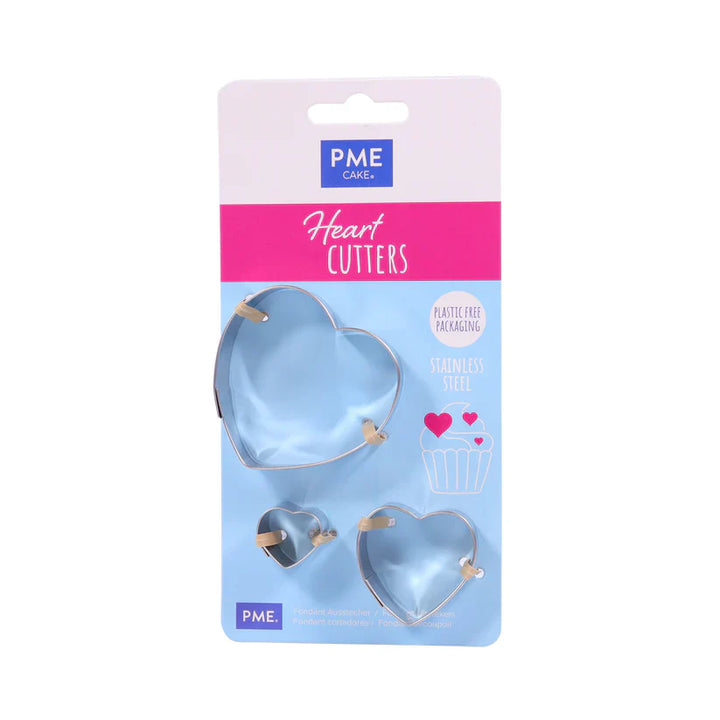 PME Stainless Steel Heart Cutters - Set of 3