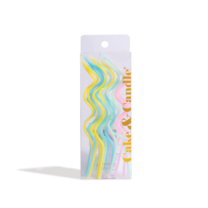Swirly Cake Candles - Pastel Rainbow