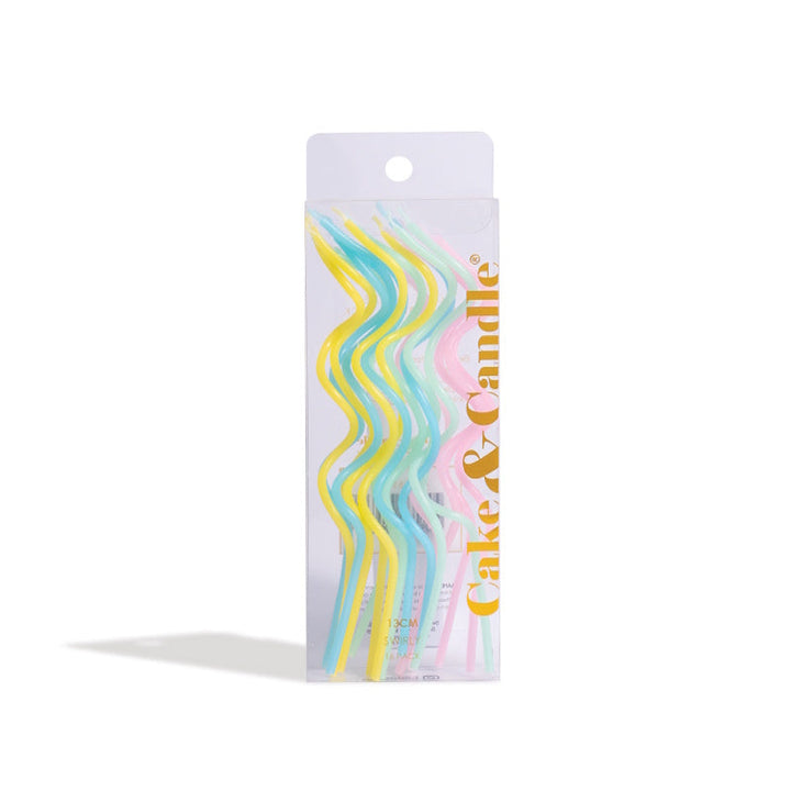 Swirly Cake Candles - Pastel Rainbow