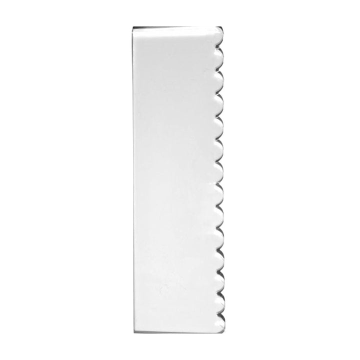Tall Acrylic Cake Scraper - Small Scallops