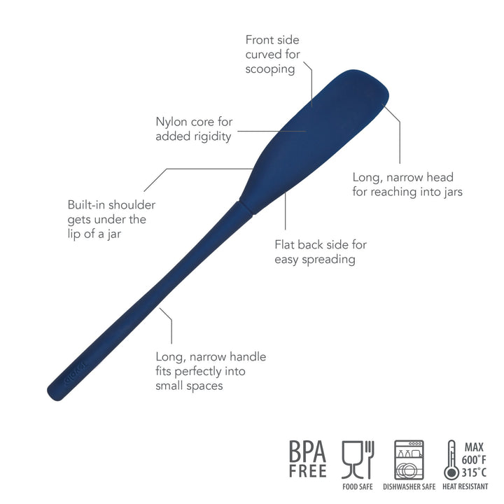 Tovolo Flex-core Silicone Jar Scraper - Indigo