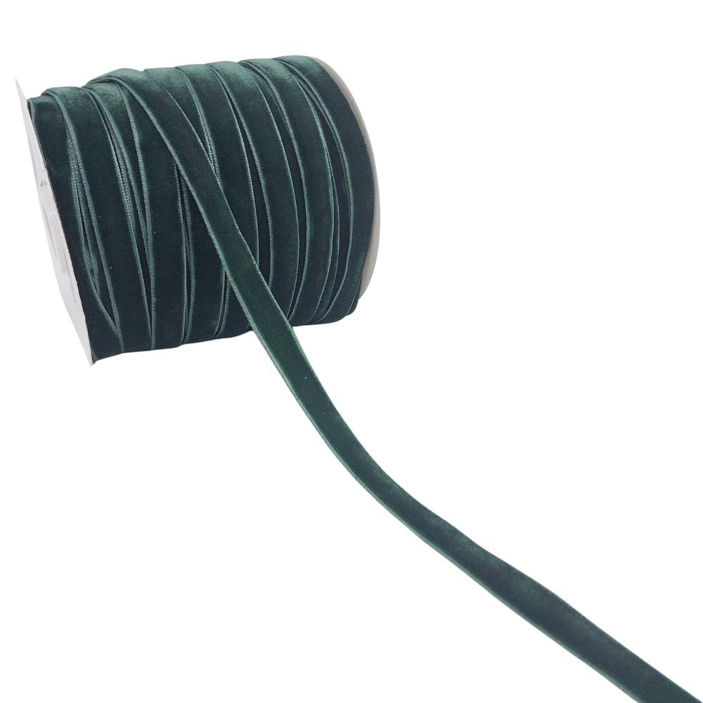 Velvet Ribbon 10mm - Hunter Green
