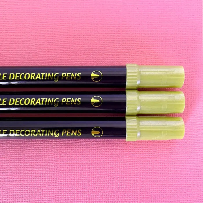 Vivid Edible Metallic Marker Pens 3pk - Gold