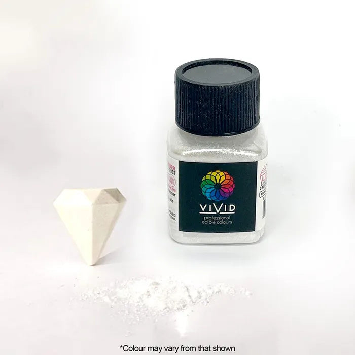 Vivid Edible Metallic Dust - Platinum White Shimmer