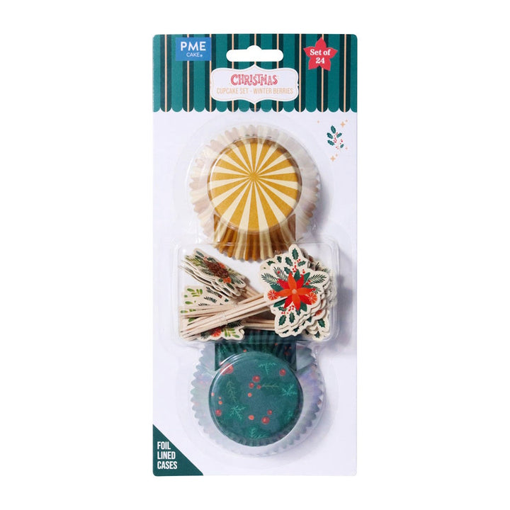 PME Winter Berries Cupcake Cases & Topper Set