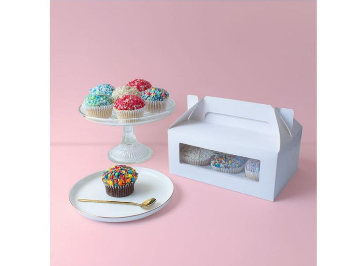 Cupcake Box with Carry Handle 6-Hole