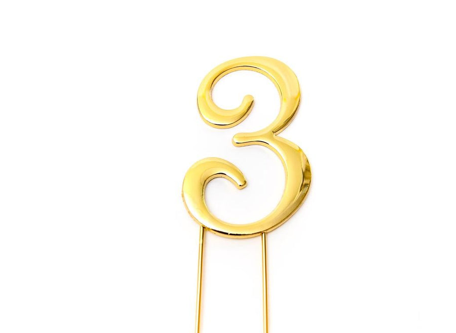Gold Cake Topper - Number 3 – Cake & Kitchen