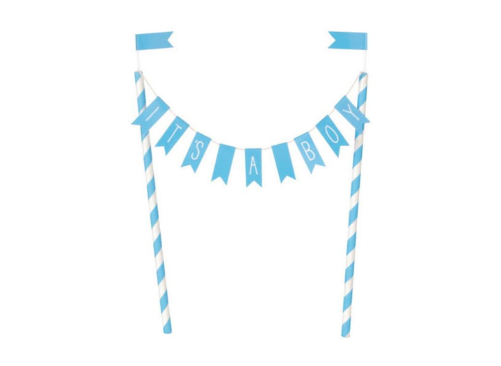 It's A Boy Bunting Cake Topper