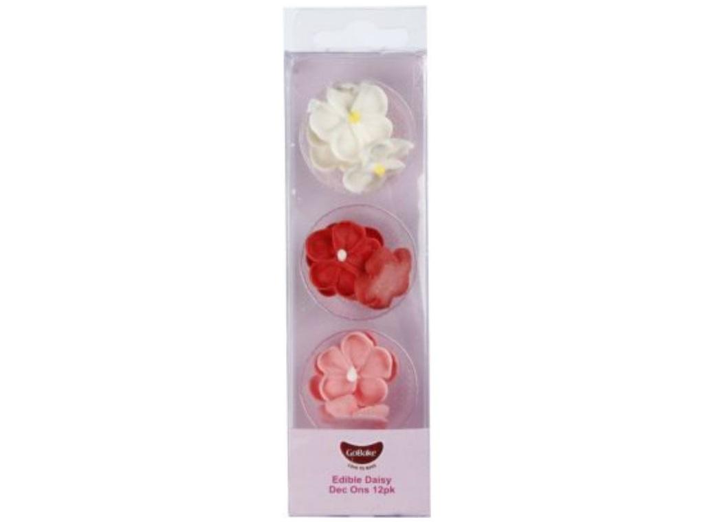 GoBake Dec Ons Pink, Red & White Daisies - 12pk