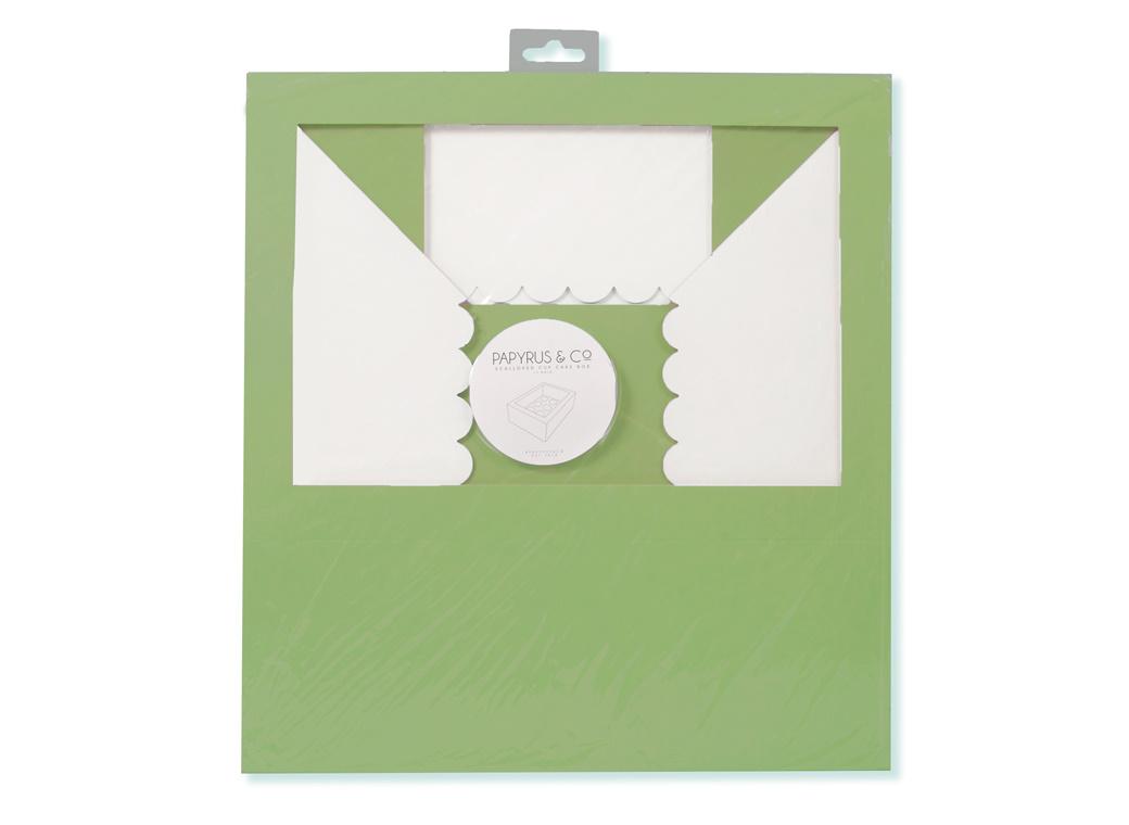 Scalloped Tall 12-Hole Cupcake Box - Pastel Green