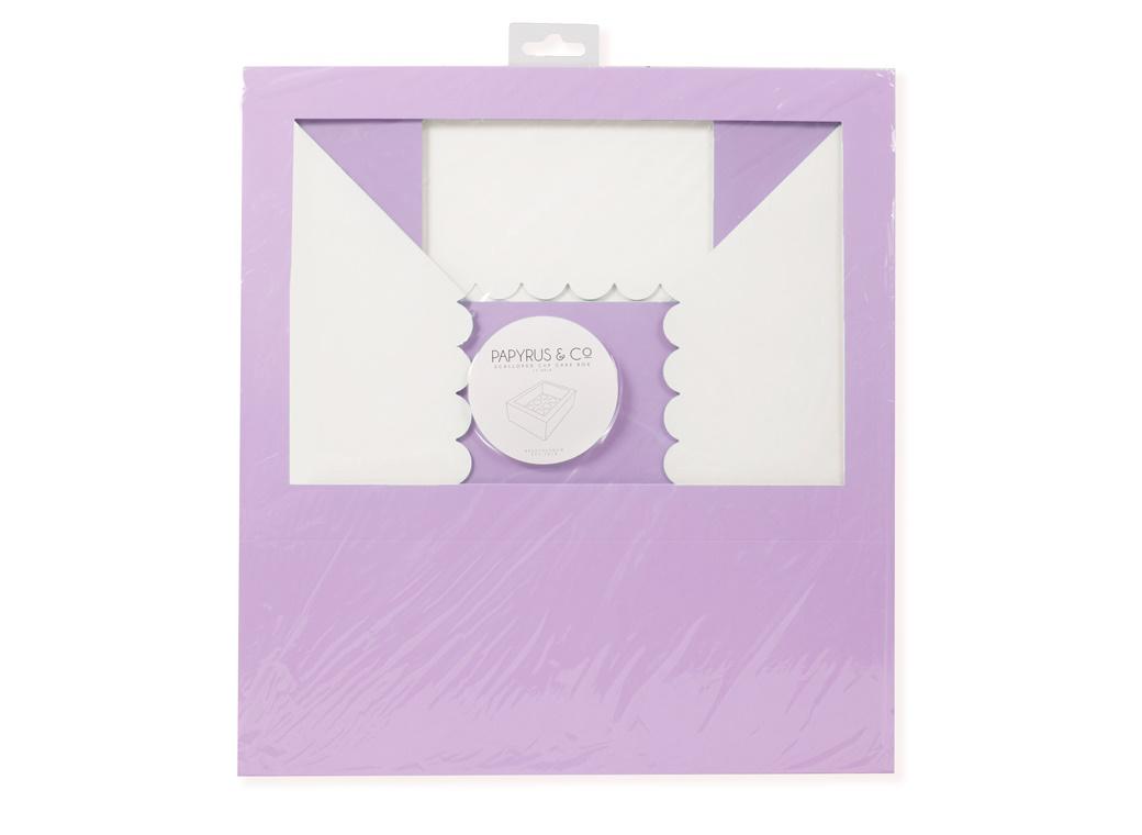 Scalloped Tall 12-Hole Cupcake Box - Pastel Lilac